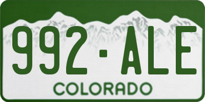 CO license plate 992ALE