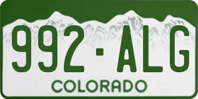 CO license plate 992ALG