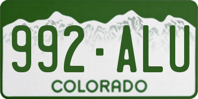 CO license plate 992ALU