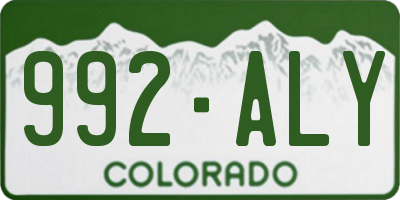 CO license plate 992ALY