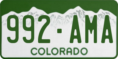 CO license plate 992AMA