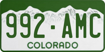 CO license plate 992AMC