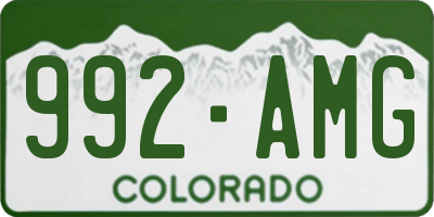 CO license plate 992AMG