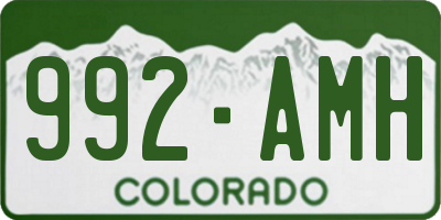 CO license plate 992AMH