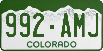 CO license plate 992AMJ