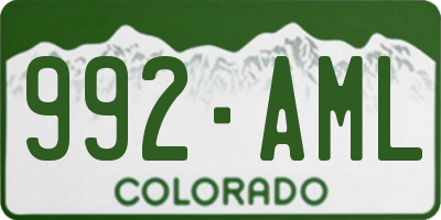 CO license plate 992AML