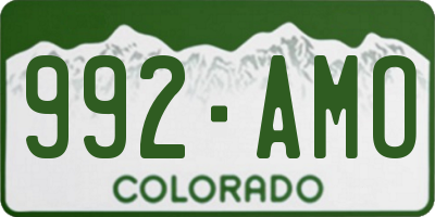 CO license plate 992AMO