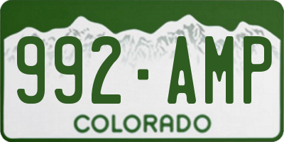 CO license plate 992AMP
