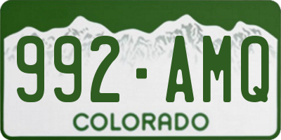 CO license plate 992AMQ