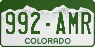 CO license plate 992AMR