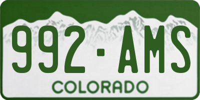 CO license plate 992AMS