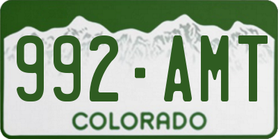 CO license plate 992AMT