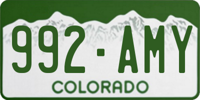 CO license plate 992AMY