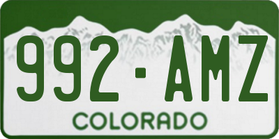 CO license plate 992AMZ
