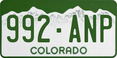 CO license plate 992ANP