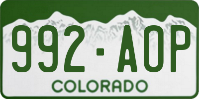 CO license plate 992AOP