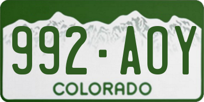 CO license plate 992AOY