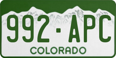 CO license plate 992APC