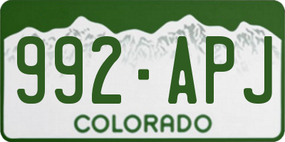 CO license plate 992APJ