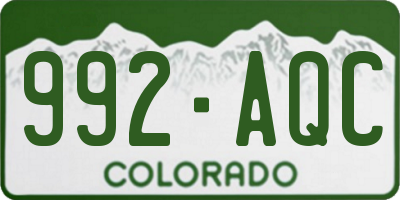 CO license plate 992AQC