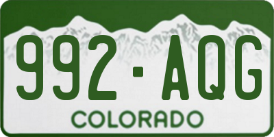 CO license plate 992AQG