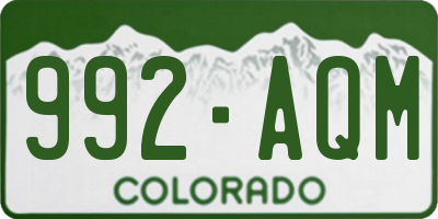 CO license plate 992AQM