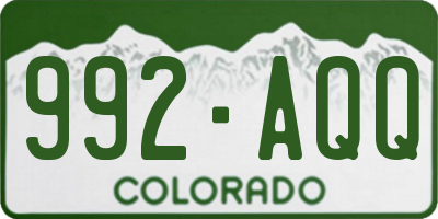 CO license plate 992AQQ