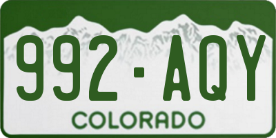 CO license plate 992AQY