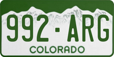 CO license plate 992ARG