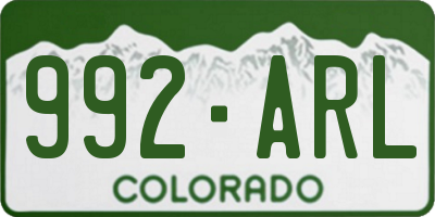 CO license plate 992ARL