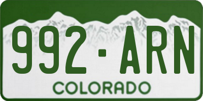 CO license plate 992ARN