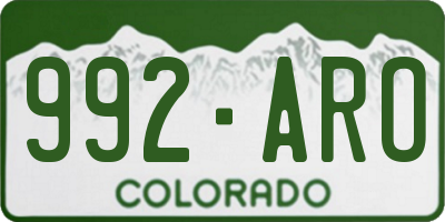 CO license plate 992ARO