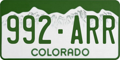 CO license plate 992ARR