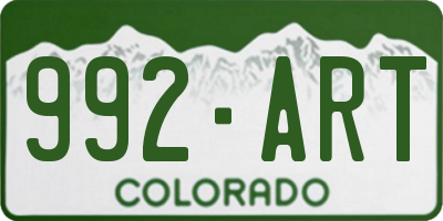 CO license plate 992ART