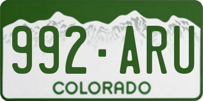 CO license plate 992ARU