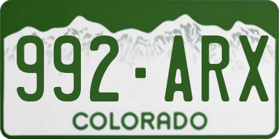 CO license plate 992ARX
