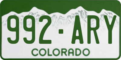 CO license plate 992ARY