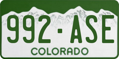 CO license plate 992ASE
