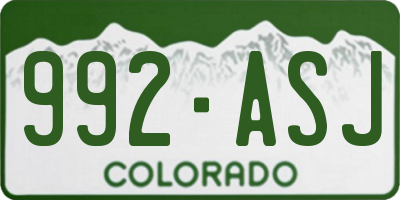 CO license plate 992ASJ