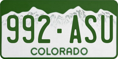 CO license plate 992ASU