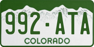 CO license plate 992ATA