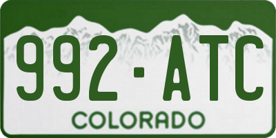CO license plate 992ATC