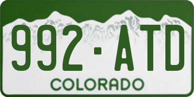 CO license plate 992ATD