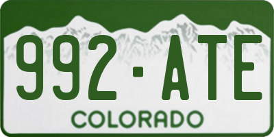 CO license plate 992ATE