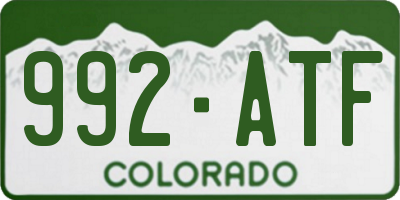CO license plate 992ATF