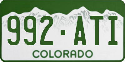 CO license plate 992ATI