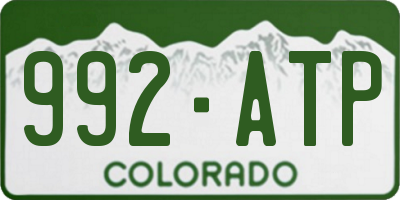 CO license plate 992ATP