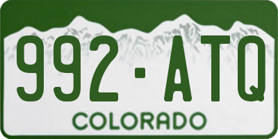 CO license plate 992ATQ
