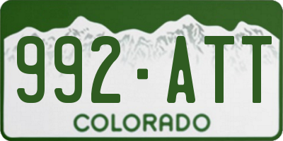CO license plate 992ATT