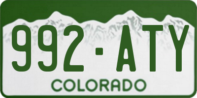CO license plate 992ATY